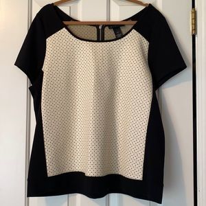 Lane Bryant 14/16 Faux leather eyelet top